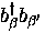 $b_{\beta}^{\dagger} b_{\beta^{\prime}}$