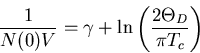 \begin{displaymath}\rho_{nl}^2(T) \varpropto \frac
{\displaystyle\sum_{\hbar\ome . . . 
 . . .  > 0}\left\{\Delta^2(T)
+ [\hbar \omega(T)]^2\right\}^{-3/2}}
\end{displaymath}