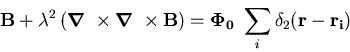 \begin{displaymath}\mathbf{B_i}(\mathbf{r}) = \frac{\mbox{\boldmath$\Phi_0$ }}{2 . . .
. . . ft(\frac{\vert\mathbf{r}-\mathbf{r_i}\vert}{\lambda(T)}\right)
\end{displaymath}