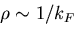\begin{displaymath}\rho \sim \frac{T}{T_c} \xi_{BCS}
\end{displaymath}