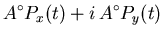 $\displaystyle A^{\circ} P_{x}(t)
+ i \, A^{\circ} P_{y}(t)$