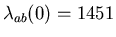$\lambda_{ab} (0) = 1451$