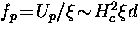 $f_p \! = \! U_p/\xi \! \sim \! H_c^2 \xi d$