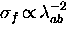 $\sigma_f \! \propto \! \lambda_{ab}^{-2}$