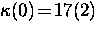 $\kappa(0) \! = \! 17(2)$