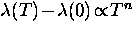 $\lambda (T) \! - \! \lambda (0) \! \propto \! T^n$